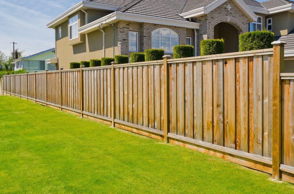 Wooden residential fence