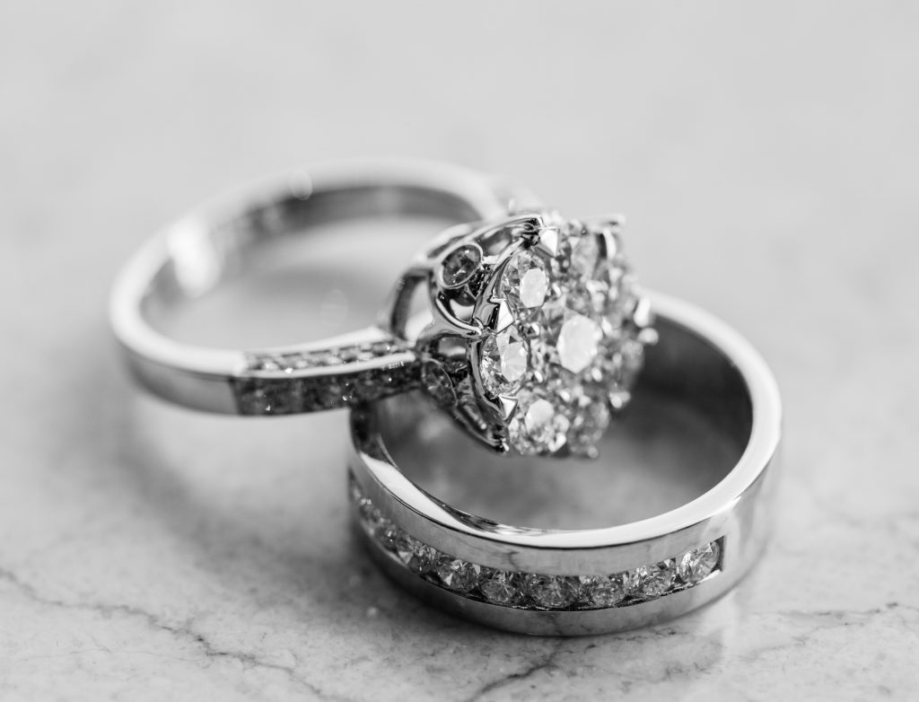 an engagement ring set
