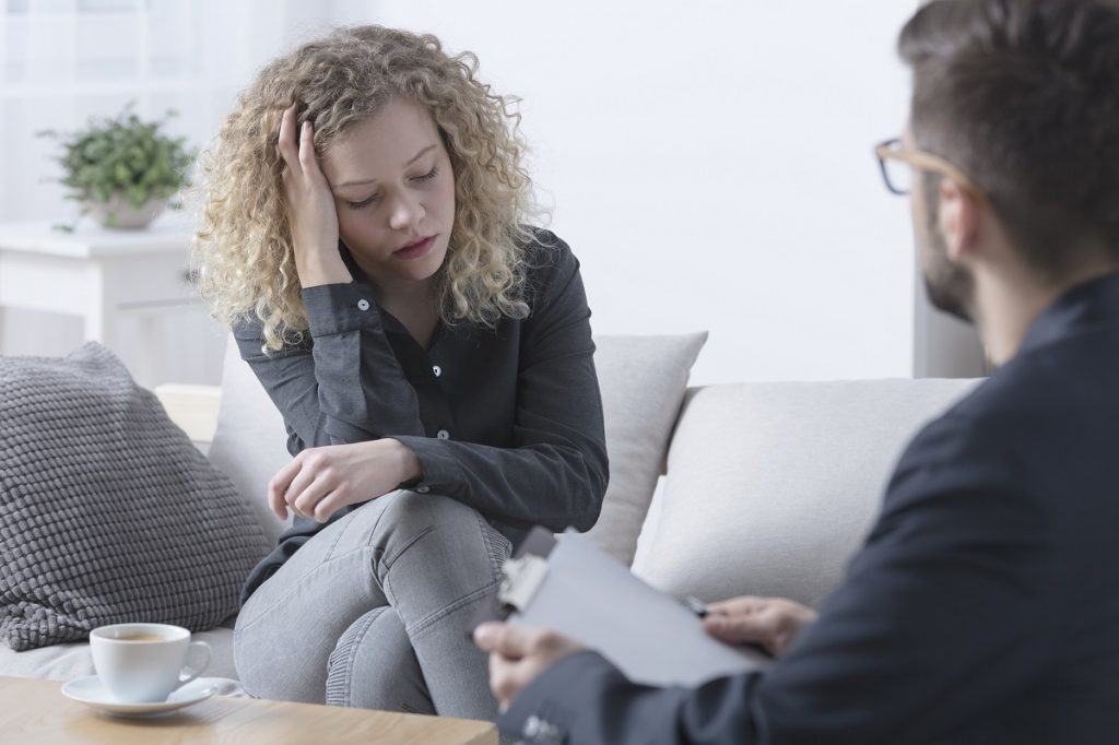 Woman talking to a psychiatrist
