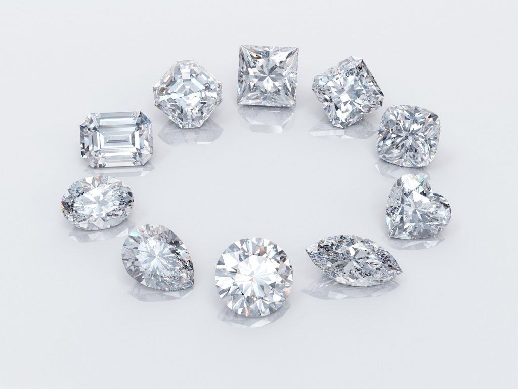 Different shapes of diamonds