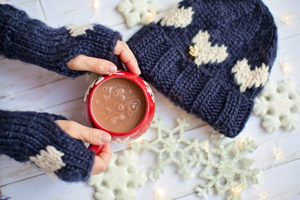 hot choco and winter clothes