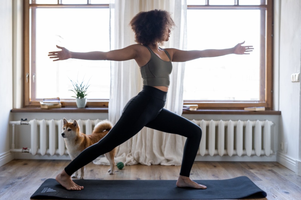 woman doing yoga