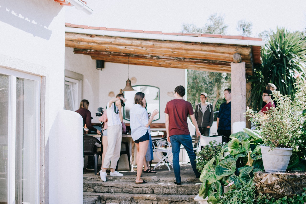 house patio with people