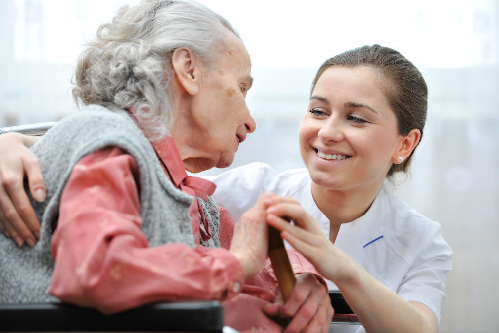 old woman at the hospital