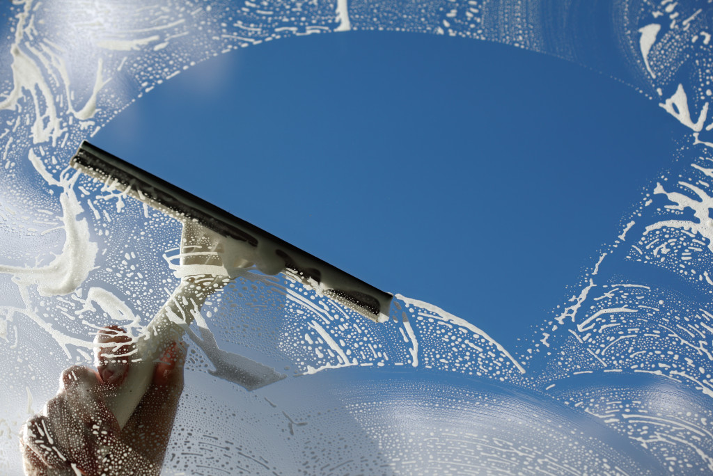 cleaning window