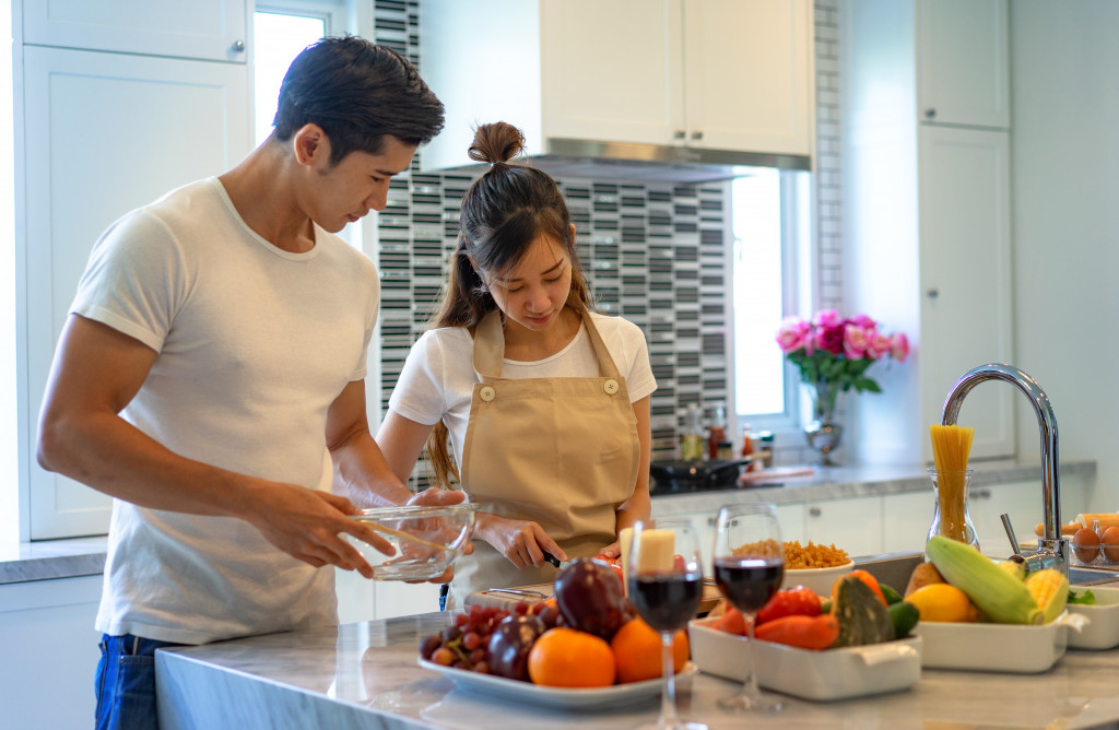 couple in kitchen