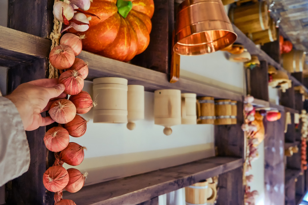 Stocked pantry with veggies